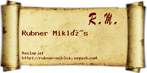 Rubner Miklós névjegykártya