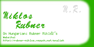 miklos rubner business card